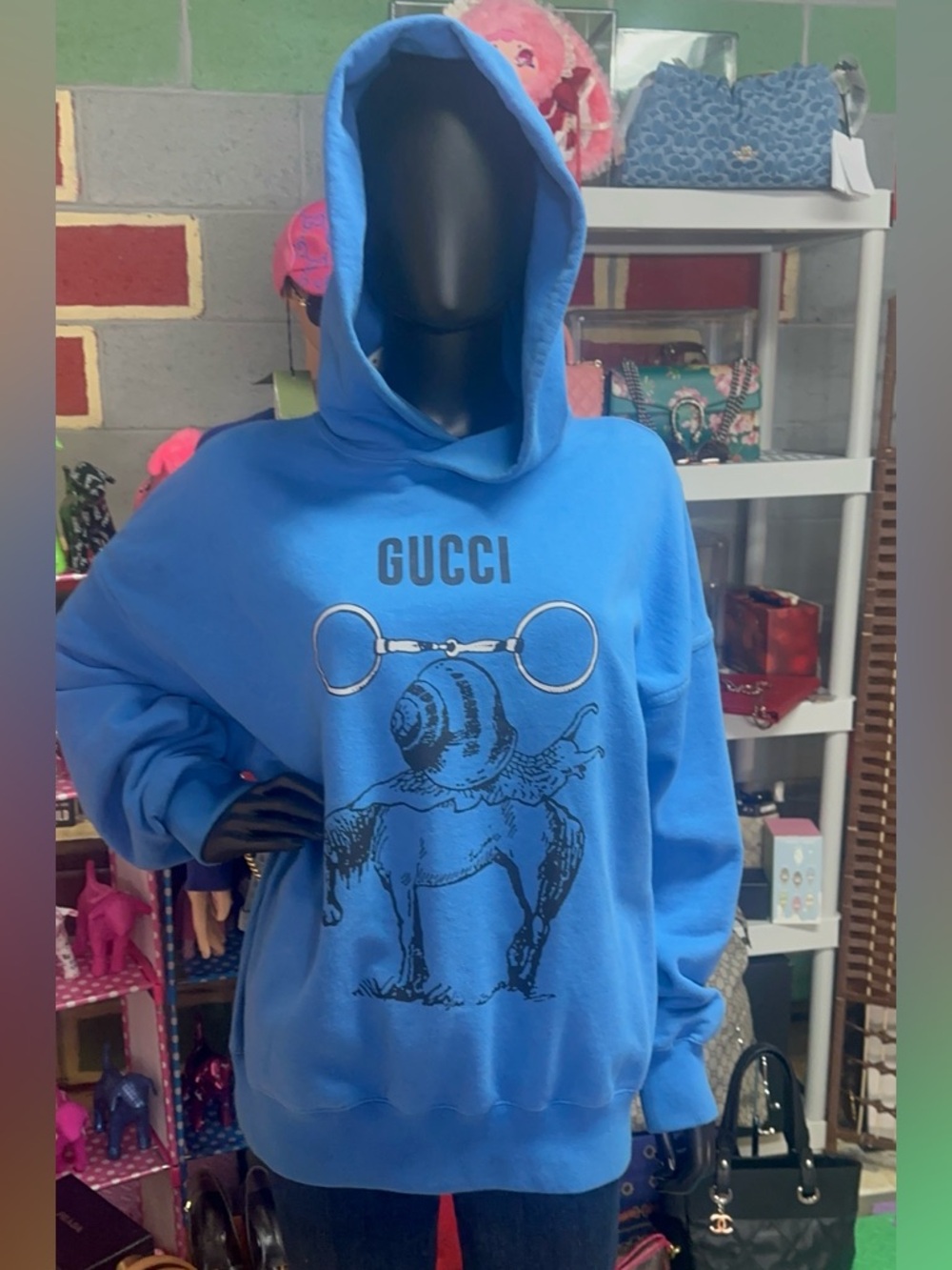 Gucci Bright Blue Graphic Crewneck Sweatshirt - Men